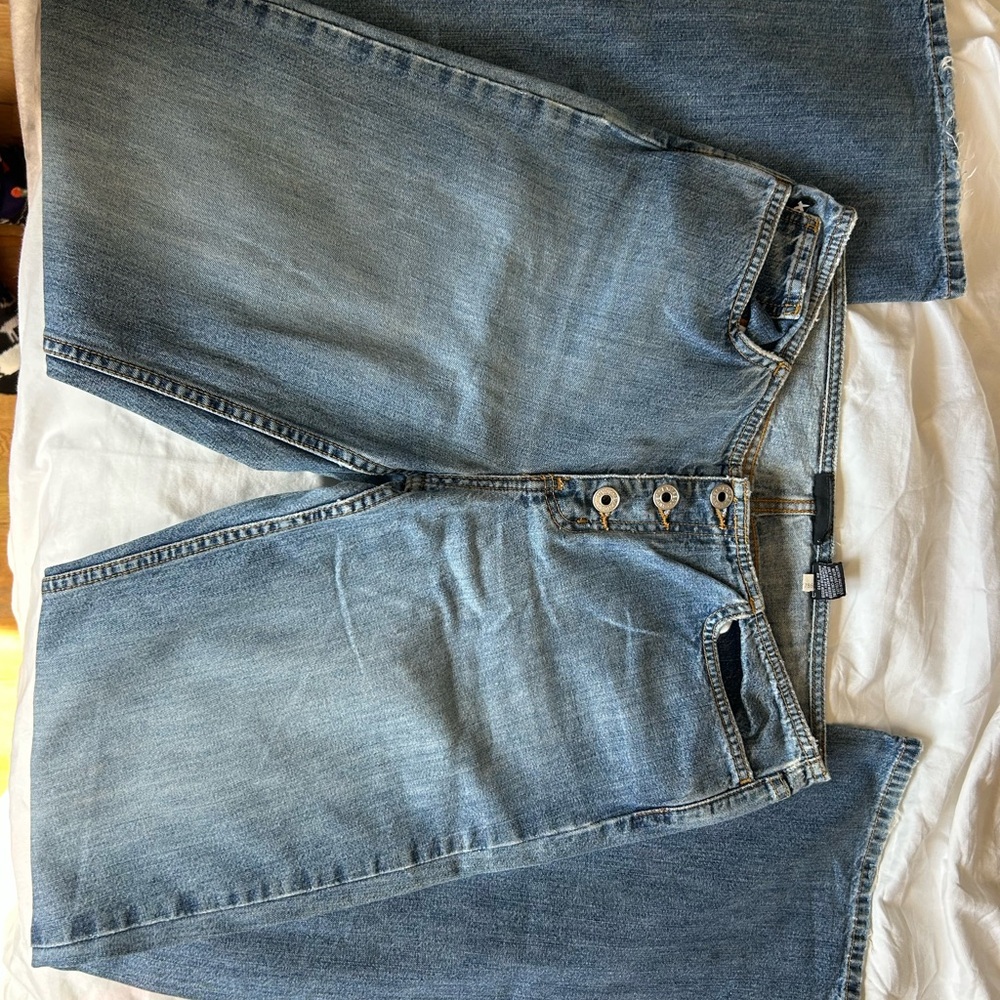 Stylish Blue Button-Fly Jeans